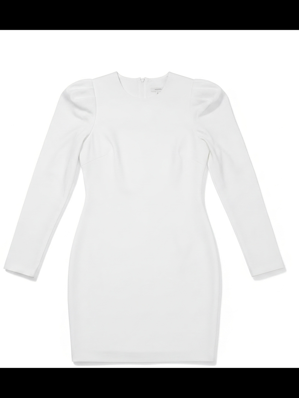 Black Halo White Puff Long Sleeve Bodycon Sheath Mini Dress - Size 2
